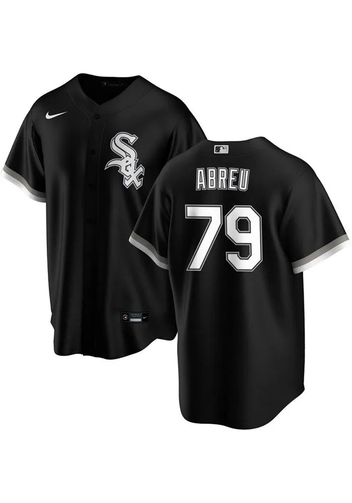 Men's Chicago White Sox Jose Abreu Nike Black Alternate Replica Player Name Jersey Official Team Jersey Sports Fan Apparel