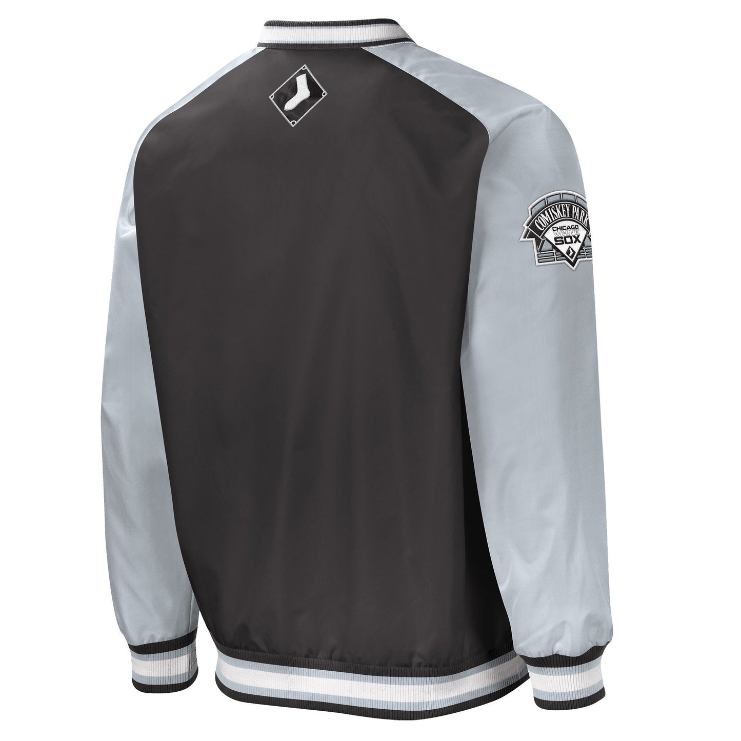 Men's Chicago White Sox Gameday Trainer III Black V-Neck Pullover Jacket Official Sports Fan Gear