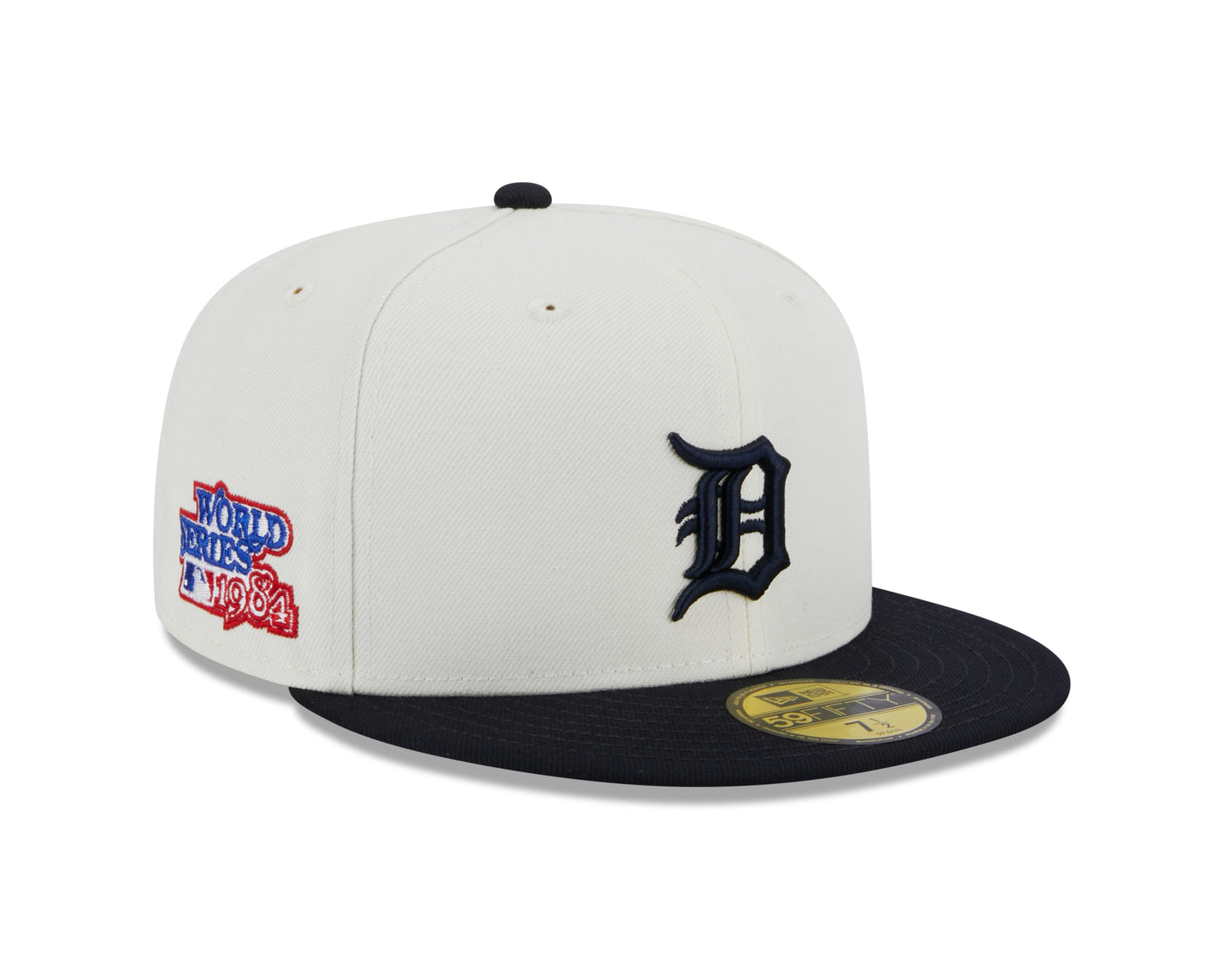 Detroit Tigers 1984 World Series Cream/Navy New Era Retro 59FIFTY Fitted Hat Official Team Hat Sports Fan Cap