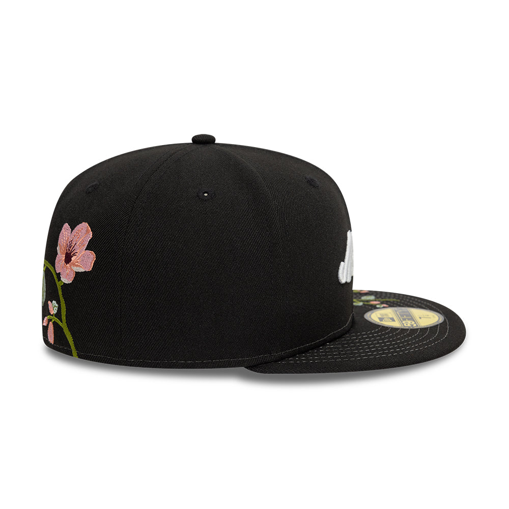 Branded New Era MLB Floral 59Fifty New Era Black/White Official Team Hat Sports Fan Cap