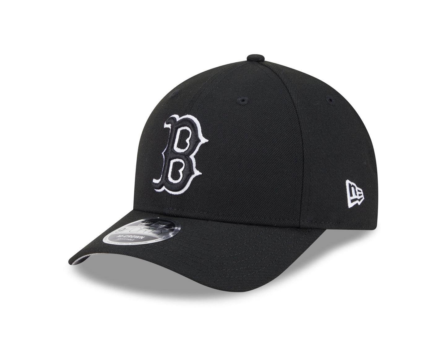 Boston Red Sox Black and White New Era M-Crown 9FORTY Adjustable Hat Official Team Hat Sports Fan Cap