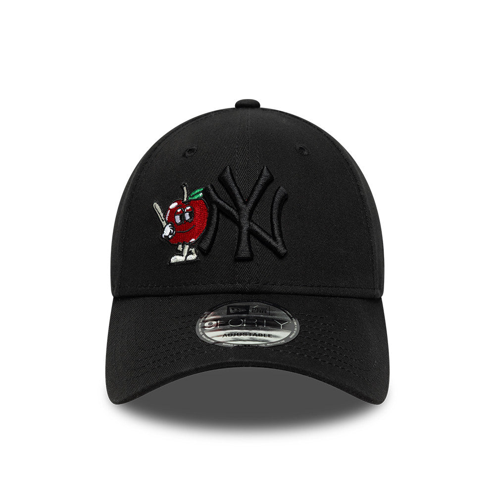 New York Yankees MLB Apple Icon 9Forty Strapback Black Official Team Hat Sports Fan Cap