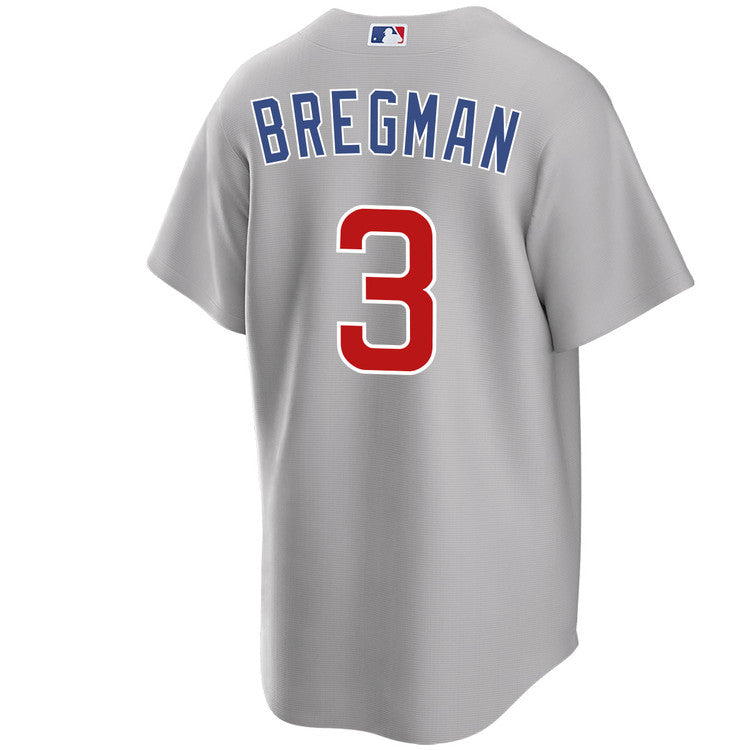 Mens Chicago Cubs Alex Bregman Road Gray Replica Jersey Official Team Jersey Sports Fan Apparel