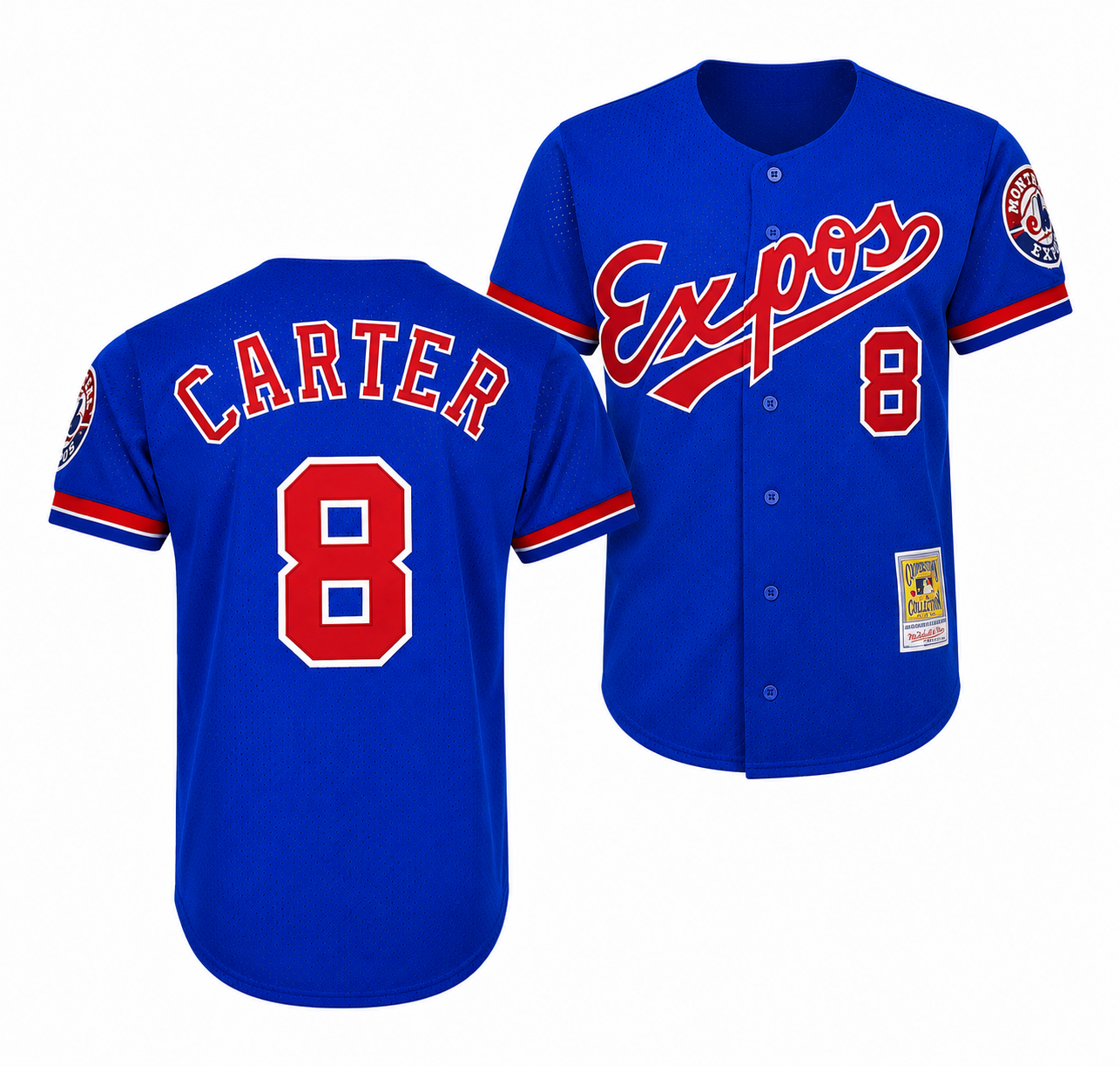 Men's Montreal Expos Gary Carter Mitchell & Ness Royal 1992 Authentic Cooperstown Collection Mesh Batting Practice Jersey Official Team Jersey Sports Fan Apparel