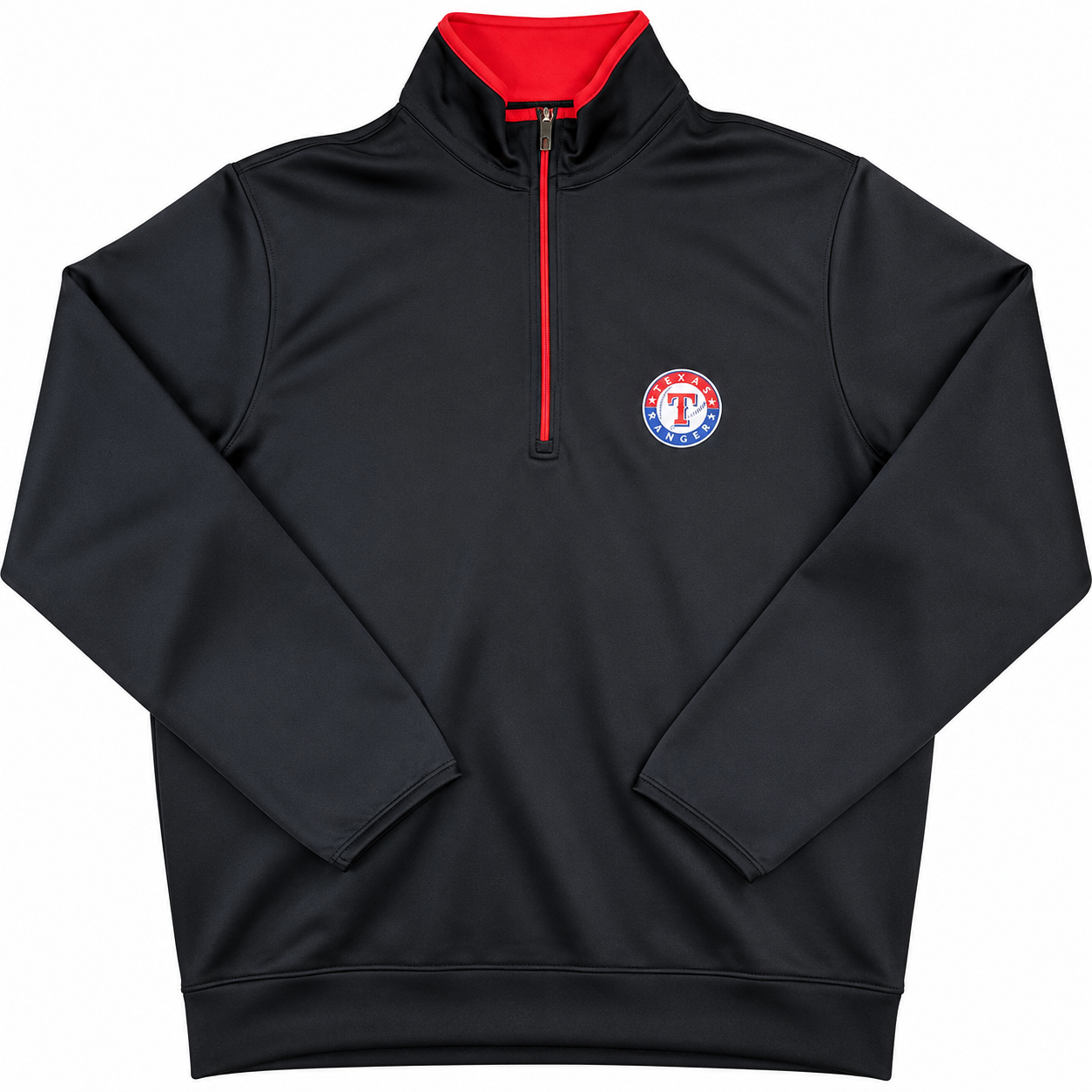 Men's Texas Rangers Antigua Navy Leader Quarter-Zip Pullover Jacket Official Sports Fan Gear