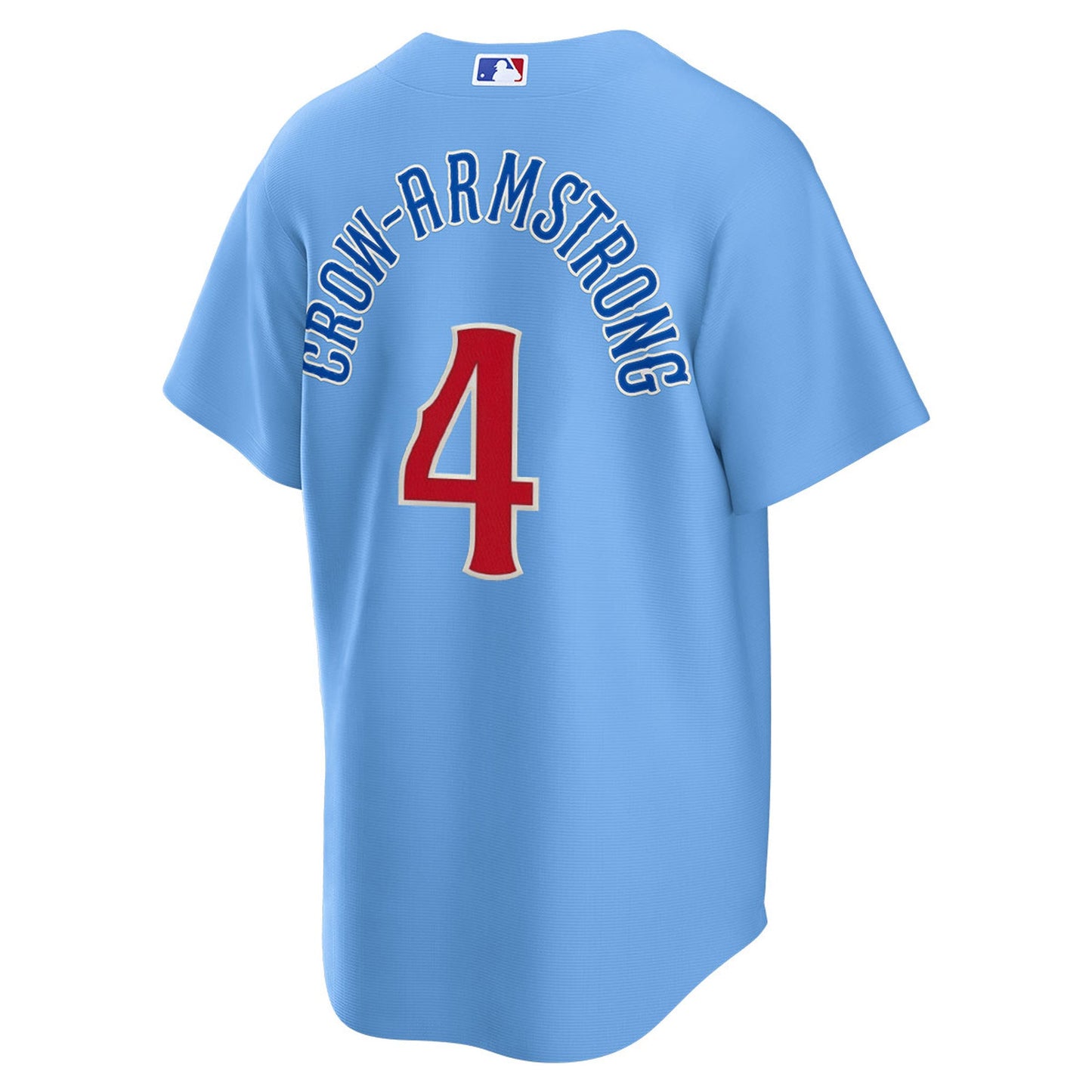 NIKE Men's Chicago Cubs Pete Crow-Armstrong #4 Light Blue 2nd Alternate Replica Jersey Official Team Jersey Sports Fan Apparel