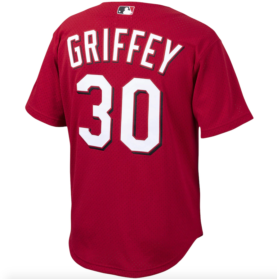 Men's Cincinnati Reds Ken Griffey Jr. Mitchell & Ness Red Cooperstown Collection Batting Practice Jersey Official Team Jersey Sports Fan Apparel