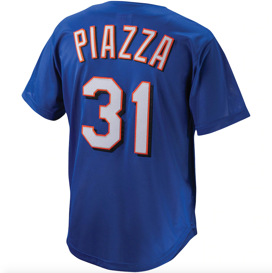Men's Mitchell & Ness Mike Piazza New York Mets Royal Cooperstown Collection Batting Practice Jersey Official Team Jersey Sports Fan Apparel
