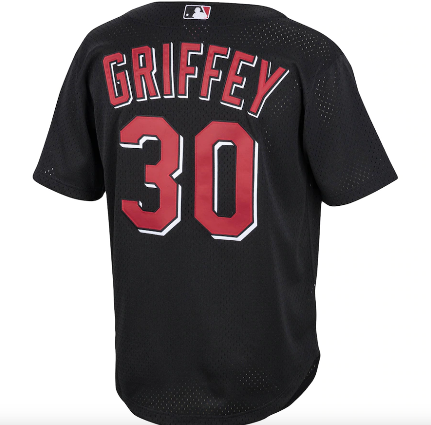 Men's Cincinnati Reds Ken Griffey Jr. Mitchell & Ness Black Cooperstown Collection Batting Practice Jersey Official Team Jersey Sports Fan Apparel