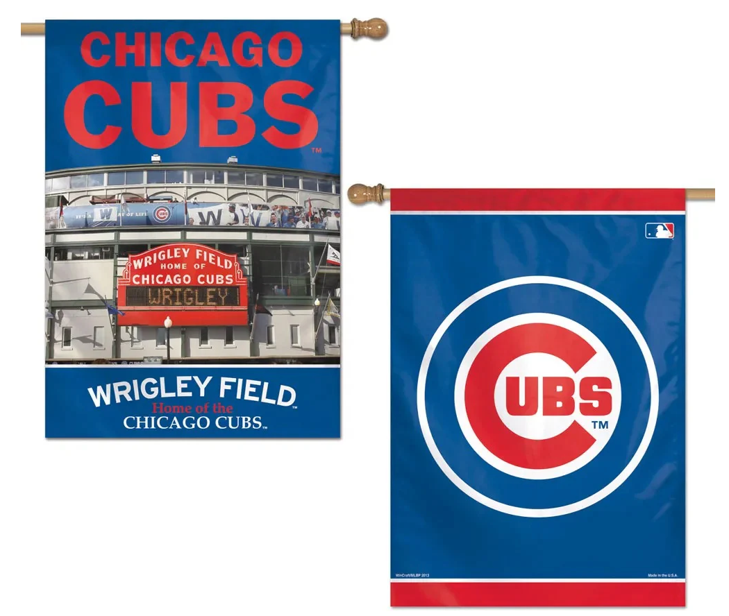 Chicago Cubs Vertical House Flag 2-Sided 28x40 Stadium Official Sports Fan Gear