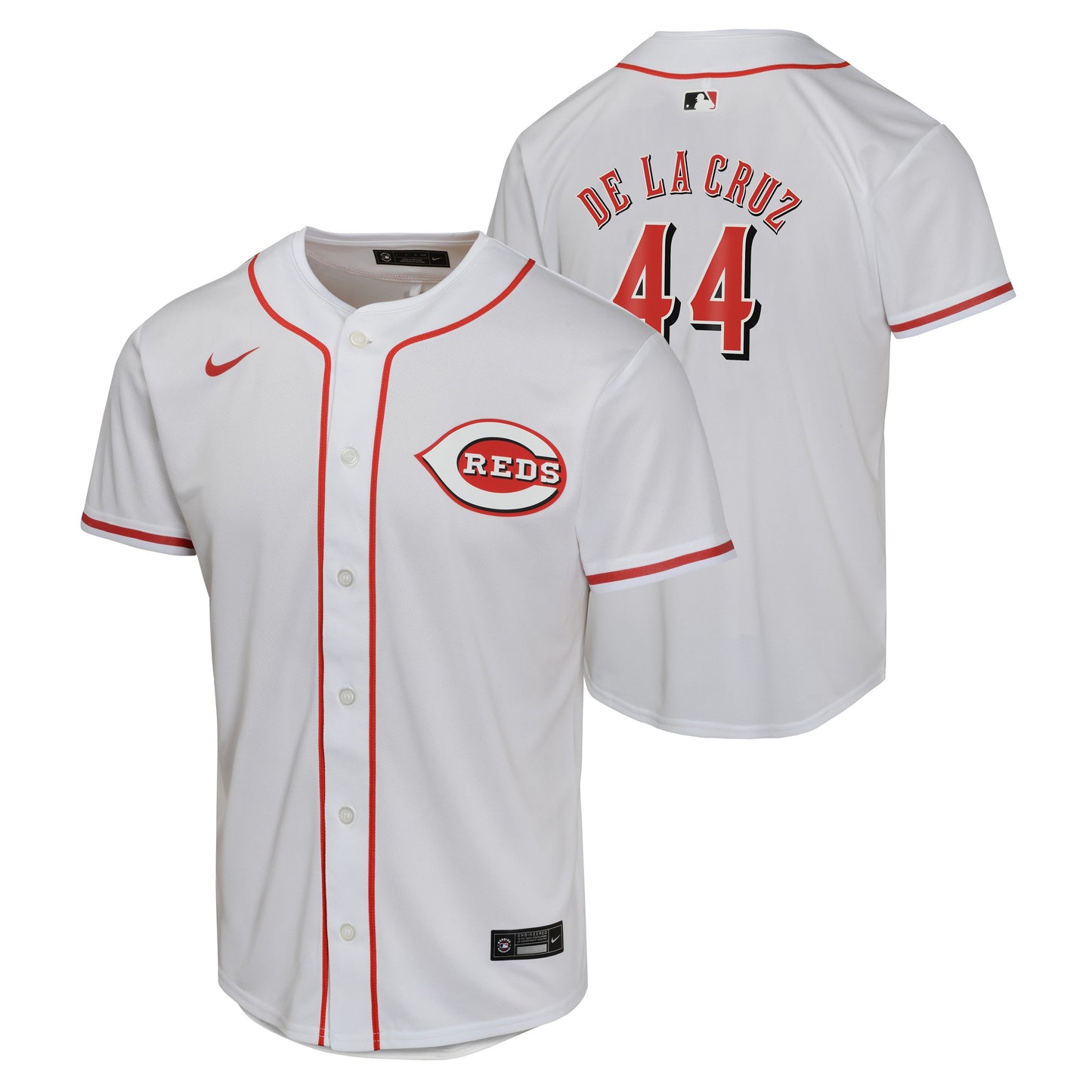 Youth Elly De La Cruz Cincinnati Reds NIKE White Home Game Replica Jersey Official Team Jersey Sports Fan Apparel