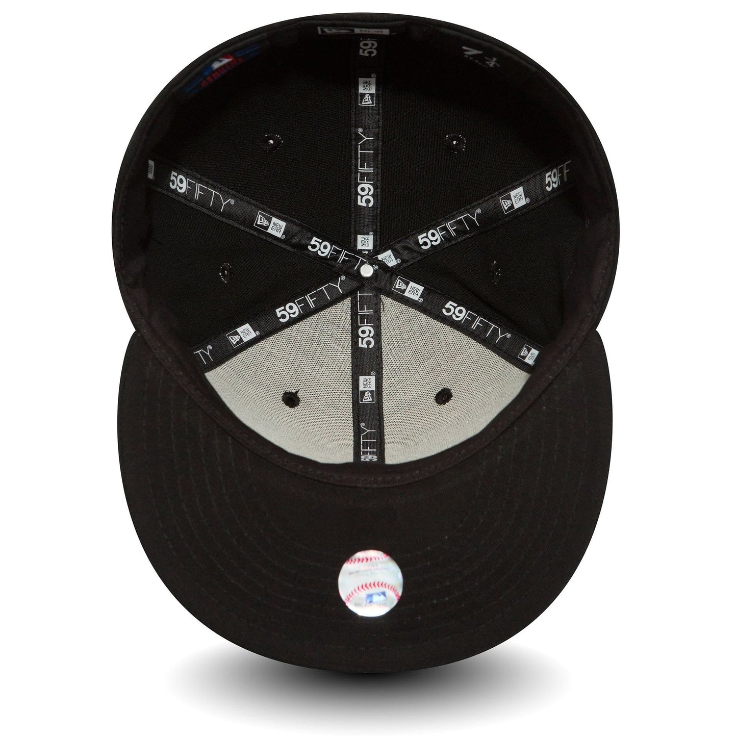 New York Yankees MLB League Essential 59FIFTY Fitted New Era Black/Black Official Team Hat Sports Fan Cap