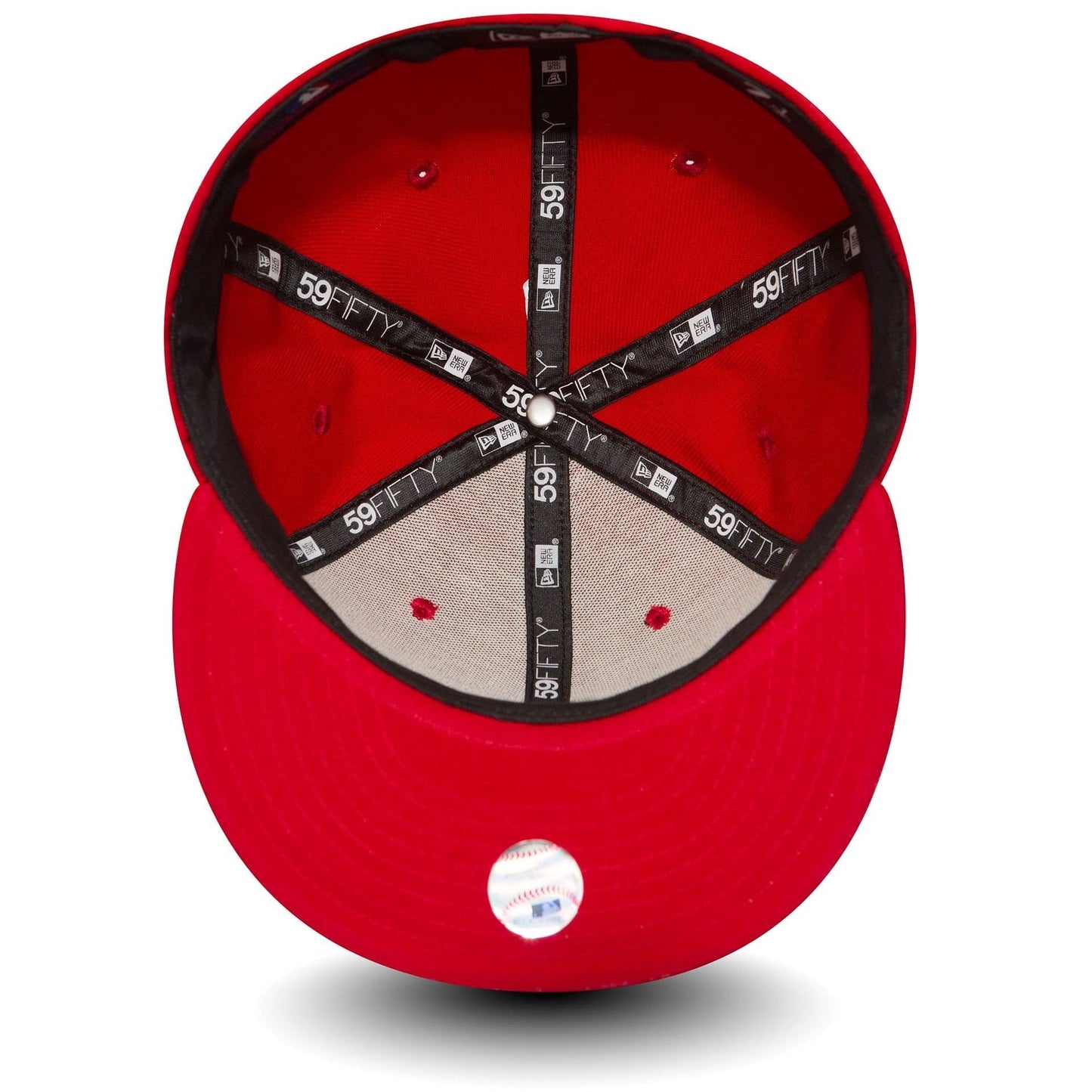 Los Angeles Dodgers MLB League Essential 59FIFTY Fitted New Era Red/White Official Team Hat Sports Fan Cap