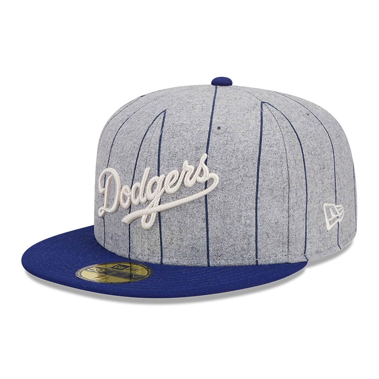 Los Angeles Dodgers Heather Pinstripe MLB 59FIFTY Fitted New Era Official Team Hat Sports Fan Cap