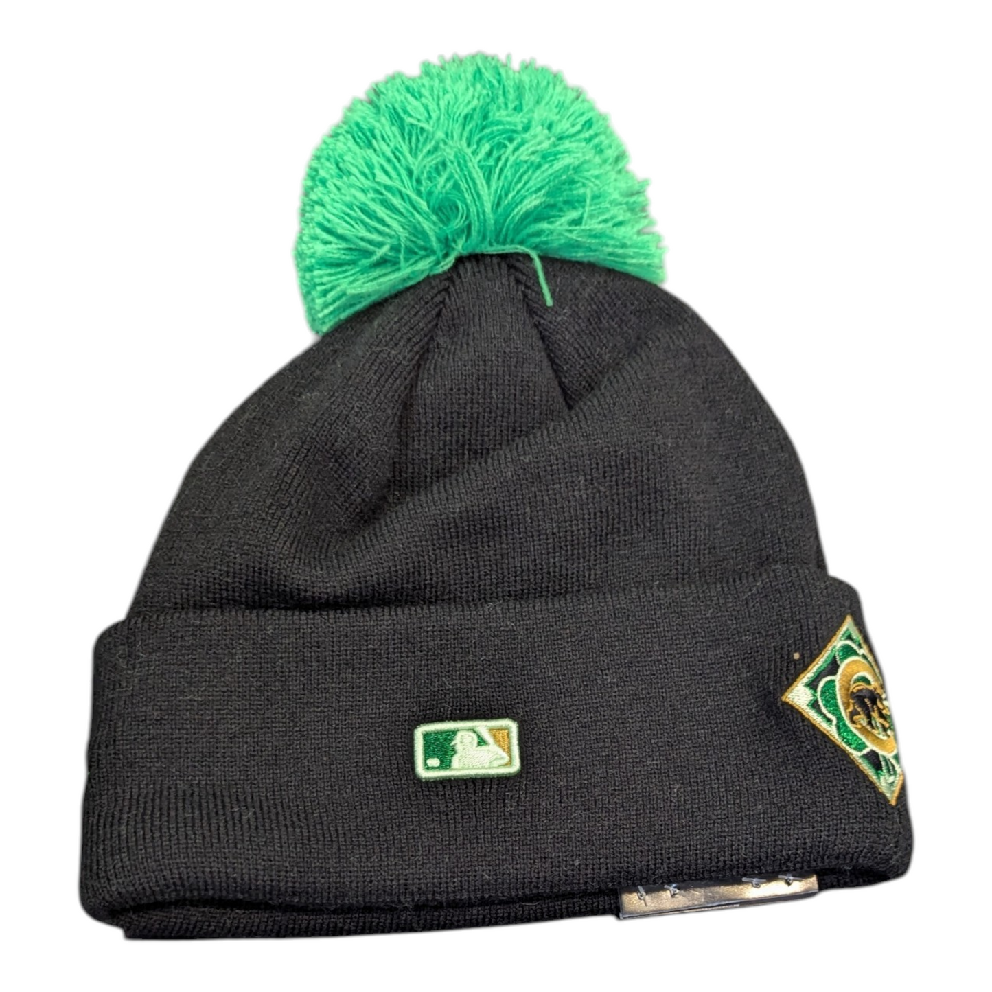 Chicago Cubs New Era Black St. Patrick's Day Cuffed Knit Hat with Pom Official Team Hat Sports Fan Cap