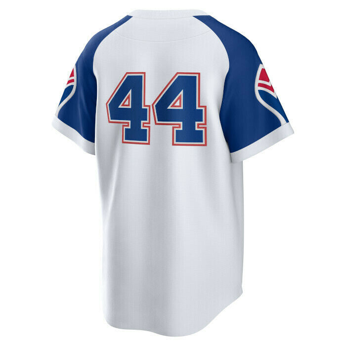 Nike Men's Atlanta Braves Hank Aaron Cooperstown Collection Home Replica Cool Base Jersey Official Team Jersey Sports Fan Apparel