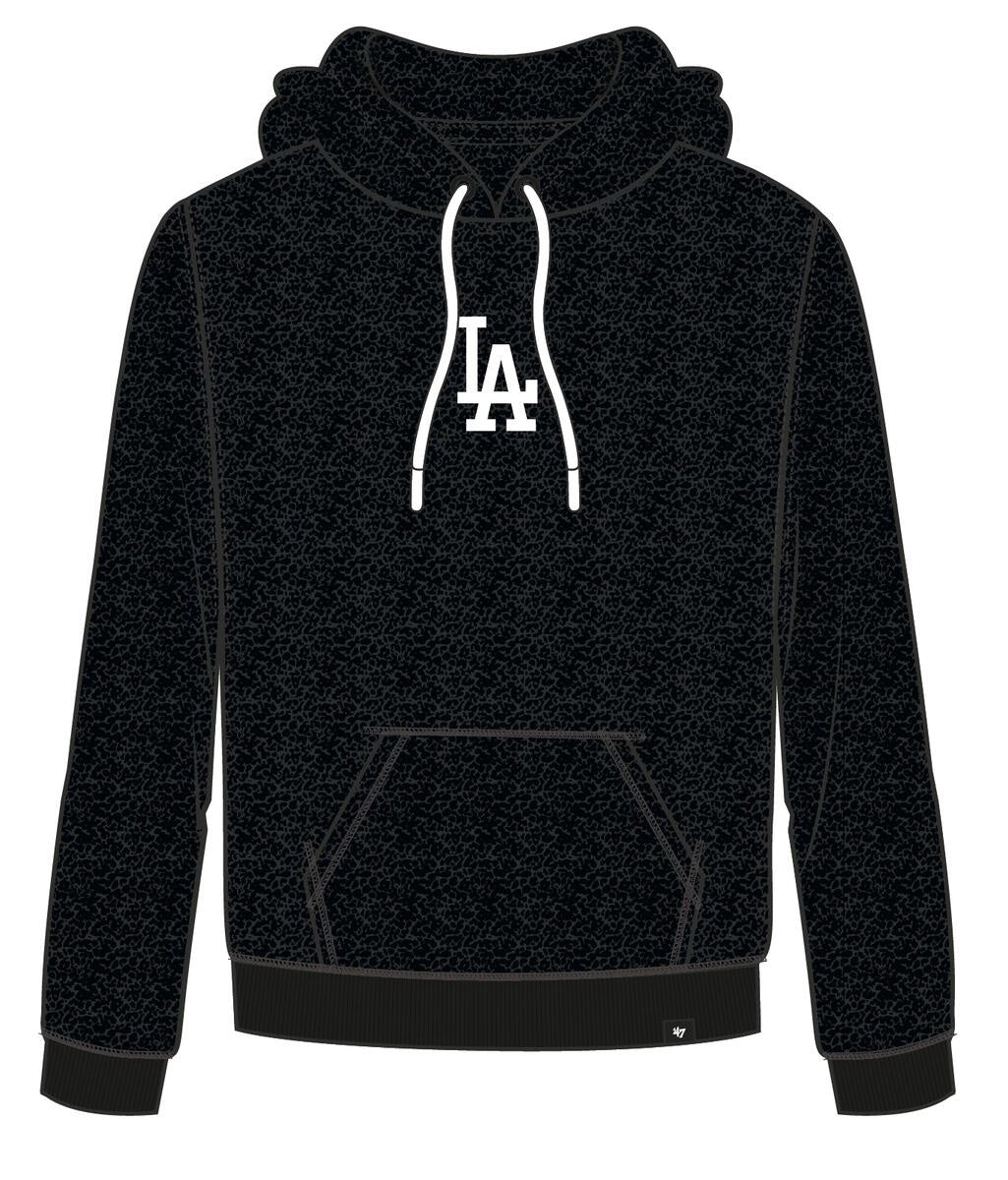 Los Angeles Dodgers MLB Jet Black Core Long Loop Fuzzy Hood Official Sports Fan Gear