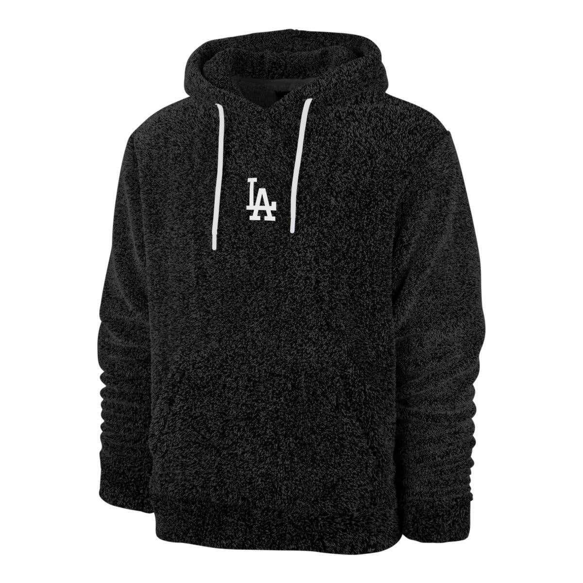 Los Angeles Dodgers MLB Jet Black Core Long Loop Fuzzy Hood Official Sports Fan Gear