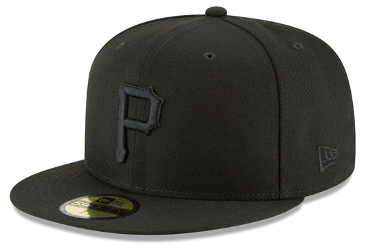 Men's Pittsburgh Pirates New Era Black Tonal 59FIFTY Fitted Hat Official Team Hat Sports Fan Cap