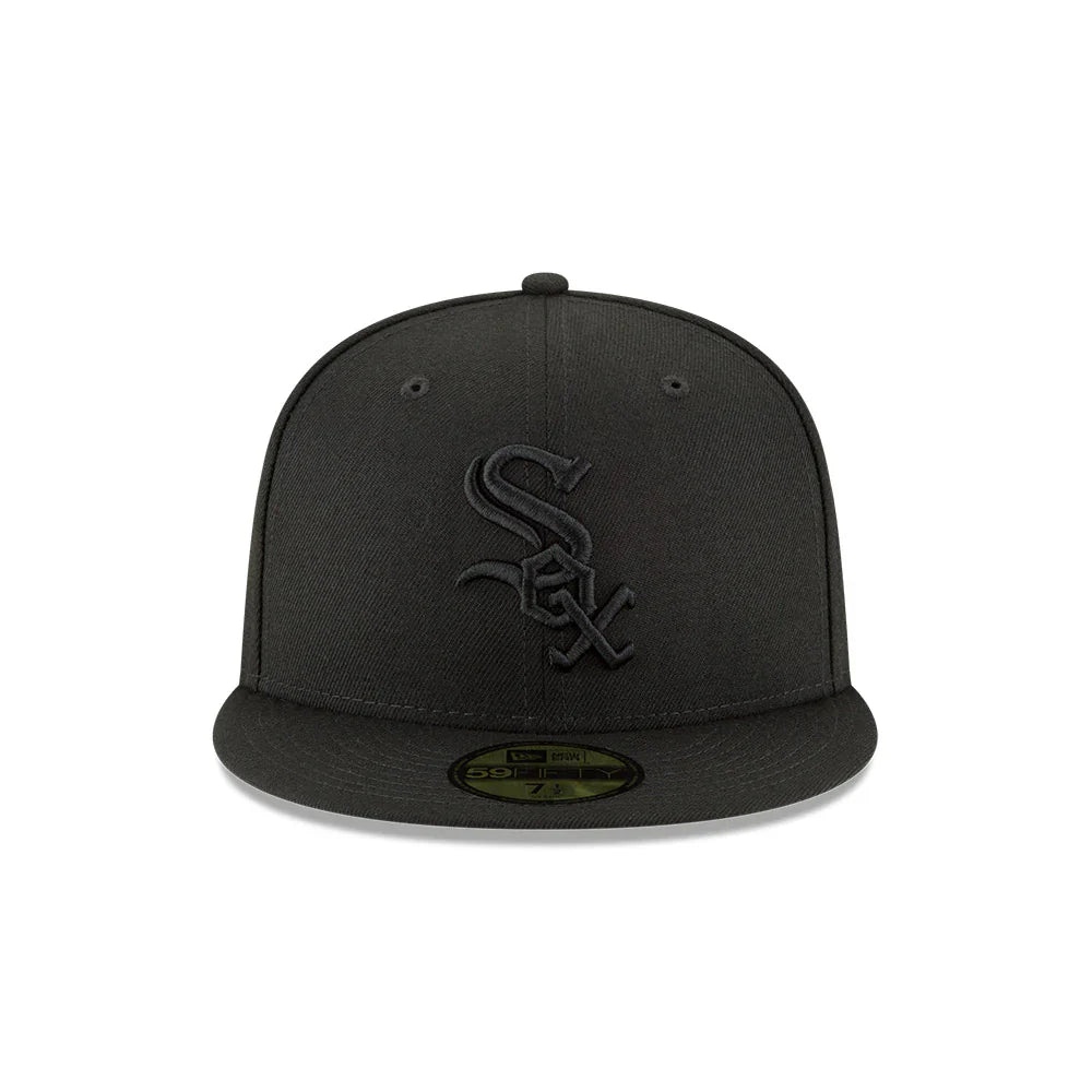 Men's Chicago White Sox New Era Tonal Black On Black 59FIFTY Fitted Hat Official Team Hat Sports Fan Cap