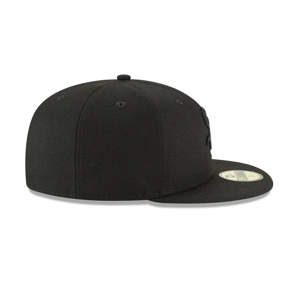 Men's Chicago White Sox New Era Tonal Black On Black 59FIFTY Fitted Hat Official Team Hat Sports Fan Cap