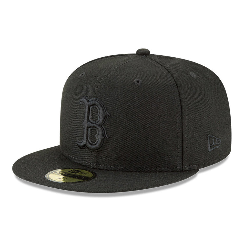 Boston Red Sox Black Tonal 59FIFTY Fitted Hat Official Team Hat Sports Fan Cap