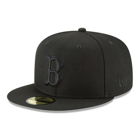 Boston Red Sox Black Tonal 59FIFTY Fitted Hat Official Team Hat Sports Fan Cap