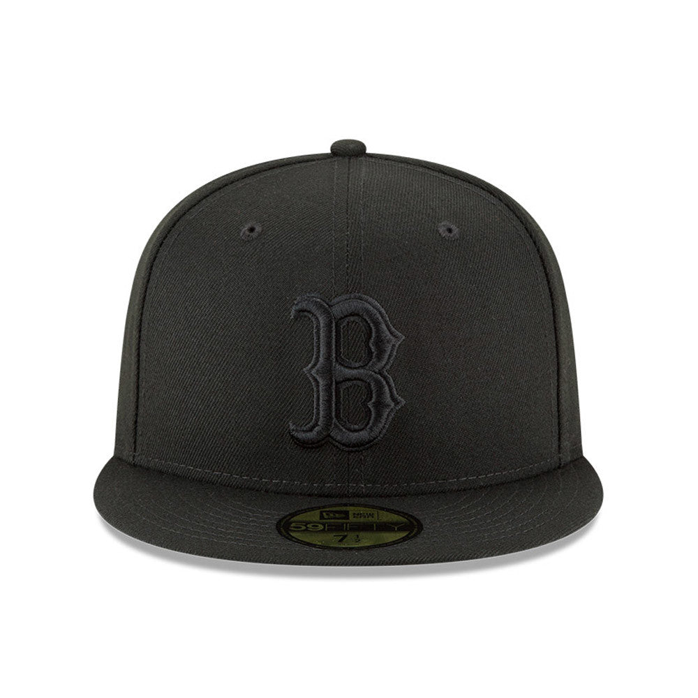 Boston Red Sox Black Tonal 59FIFTY Fitted Hat Official Team Hat Sports Fan Cap