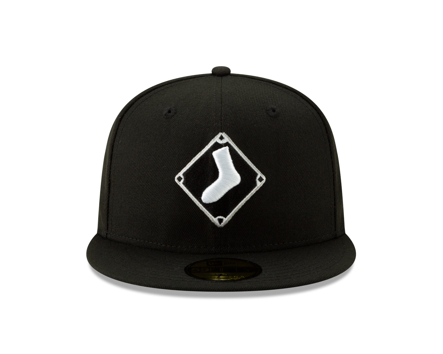 Chicago White Sox New Era Diamond Alternate Logo 59FIFTY Fitted Hat - Black Official Team Hat Sports Fan Cap