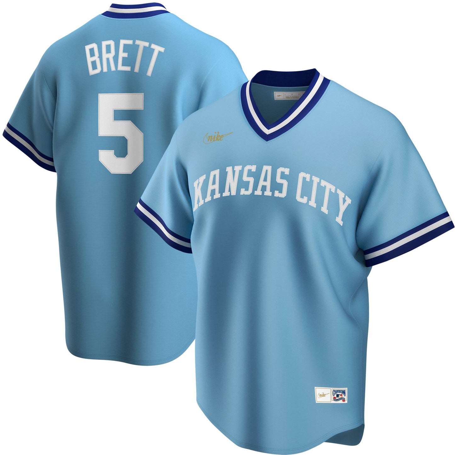 Men's Kansas City Royals George Brett Nike Light Blue Road Cooperstown Collection Team Jersey Official Team Jersey Sports Fan Apparel