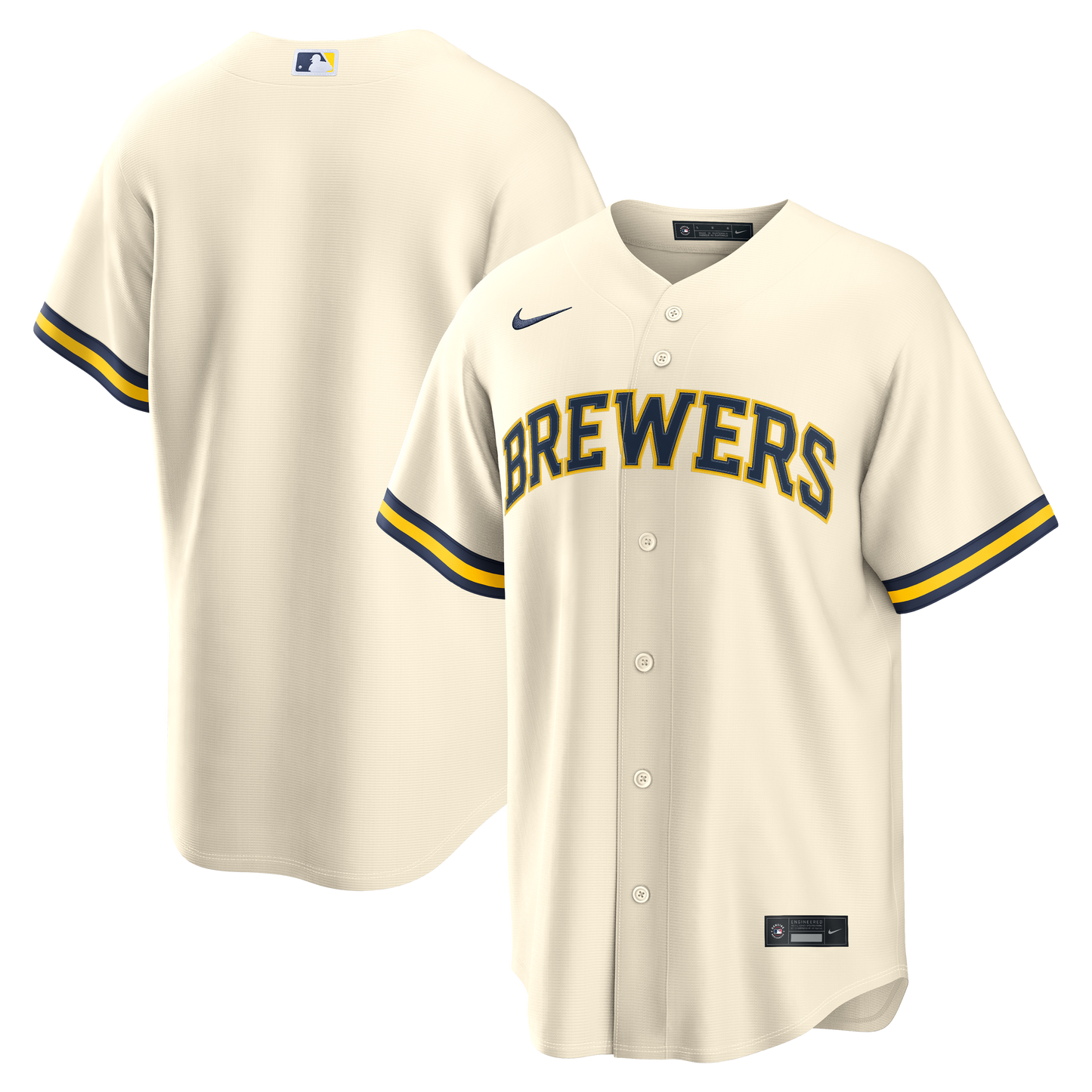 Men's Milwaukee Brewers Nike Cream Home Replica Team Jersey Official Team Jersey Sports Fan Apparel
