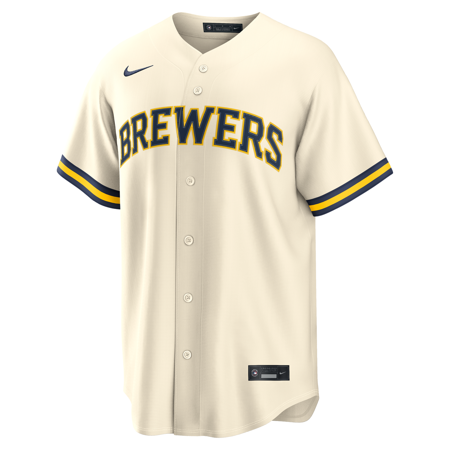 Men's Milwaukee Brewers Nike Cream Home Replica Team Jersey Official Team Jersey Sports Fan Apparel
