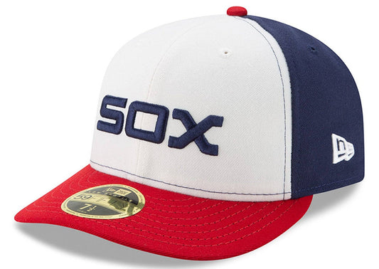 Men's Chicago White Sox New Era White/Red Alternate Authentic Collection On-Field Low Profile 59FIFTY Fitted Hat Official Team Hat Sports Fan Cap