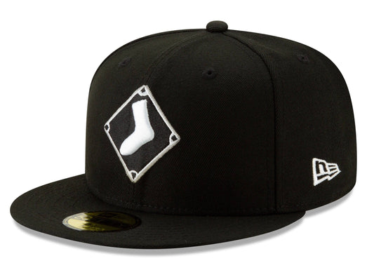 Chicago White Sox New Era Diamond Alternate Logo 59FIFTY Fitted Hat - Black Official Team Hat Sports Fan Cap