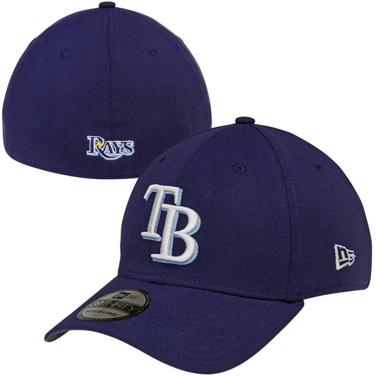 Men's Tampa Bay Rays New Era Navy MLB Team Classic 39THIRTY Flex Hat Official Team Hat Sports Fan Cap