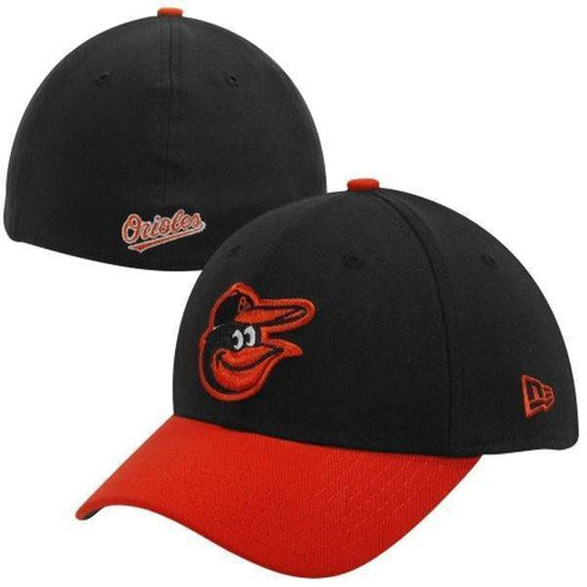 New Era Baltimore Orioles Black/Orange Team Classic Road 39THIRTY Flex Cap Official Team Hat Sports Fan Cap