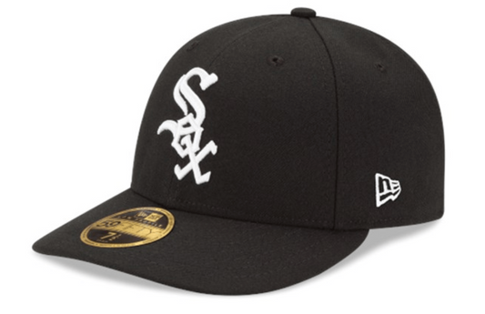 Men's Chicago White Sox New Era Black Authentic Collection On Field Low Profile Game 59FIFTY Fitted Hat Official Team Hat Sports Fan Cap