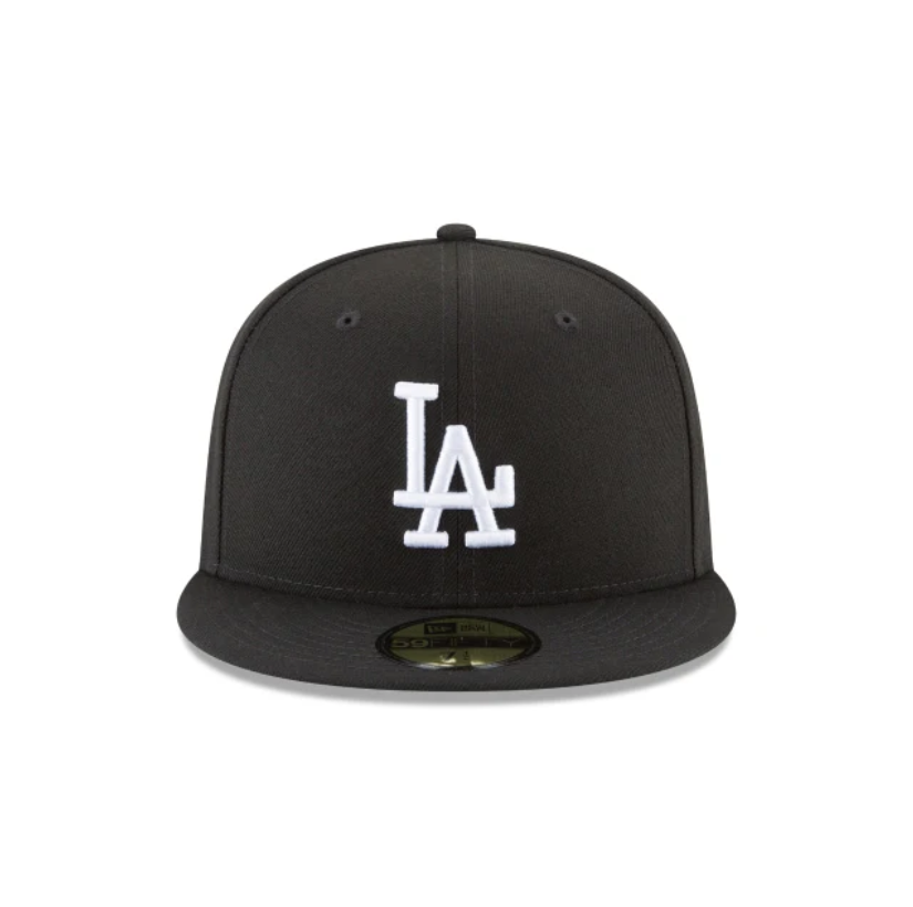 Los Angeles Dodgers MLB Basic 59FIFTY Fitted New Era Black/White Official Team Hat Sports Fan Cap