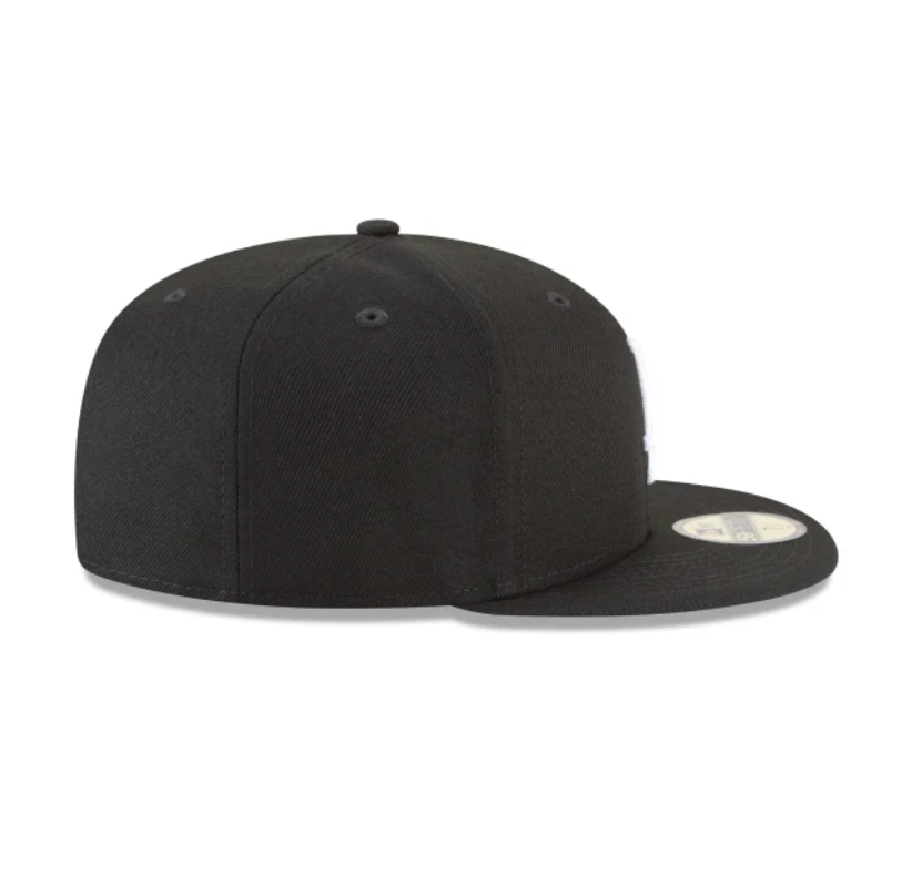 Los Angeles Dodgers MLB Basic 59FIFTY Fitted New Era Black/White Official Team Hat Sports Fan Cap