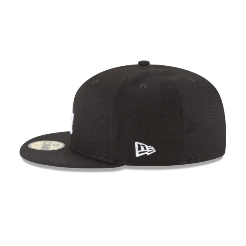 Los Angeles Dodgers MLB Basic 59FIFTY Fitted New Era Black/White Official Team Hat Sports Fan Cap