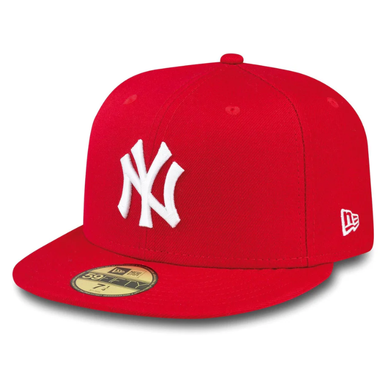 New York Yankees MLB League Essential 59FIFTY Fitted New Era Red/White Official Team Hat Sports Fan Cap