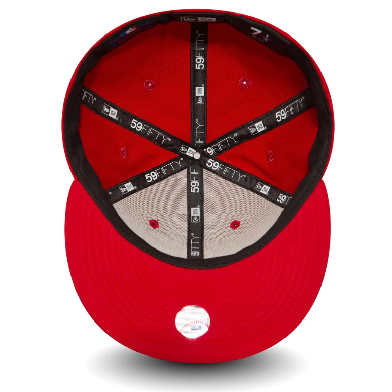 New York Yankees MLB League Essential 59FIFTY Fitted New Era Red/White Official Team Hat Sports Fan Cap