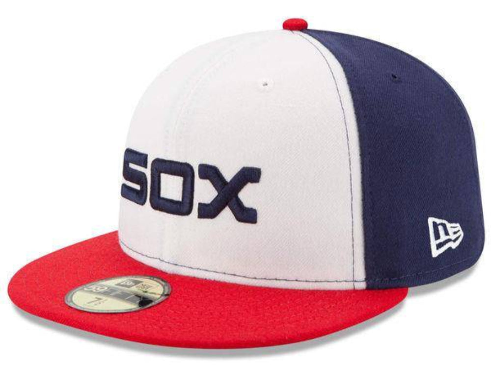 Men's Chicago White Sox New Era White/Red Authentic Collection On-Field Sunday Alternate 59FIFTY Fitted Hat Official Team Hat Sports Fan Cap