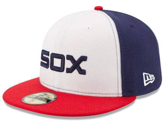 Men's Chicago White Sox New Era White/Red Authentic Collection On-Field Sunday Alternate 59FIFTY Fitted Hat Official Team Hat Sports Fan Cap