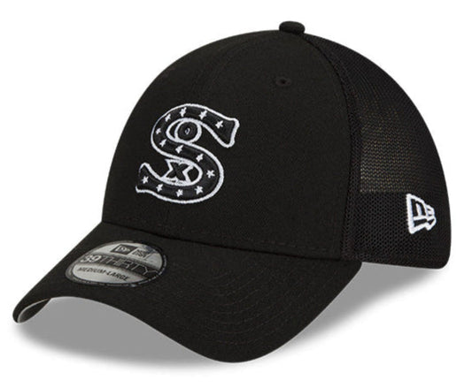 Men's Chicago White Sox New Era Black Batting Practice 39THIRTY Flex-Fit Hat Official Team Hat Sports Fan Cap