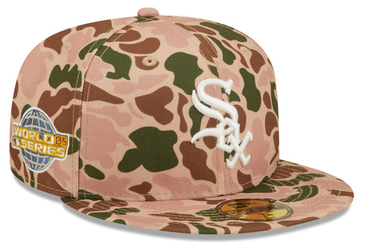 Chicago White Sox New Era 2005 World Series Duck Camo 59FIFTY Fitted Hat Official Team Hat Sports Fan Cap