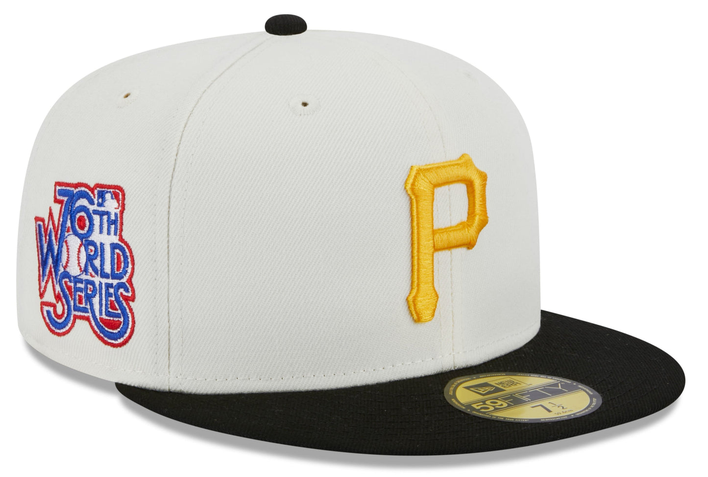 Pittsburgh Pirates 76th World Series Cream/Black New Era Retro 59FIFTY Fitted Hat Official Team Hat Sports Fan Cap