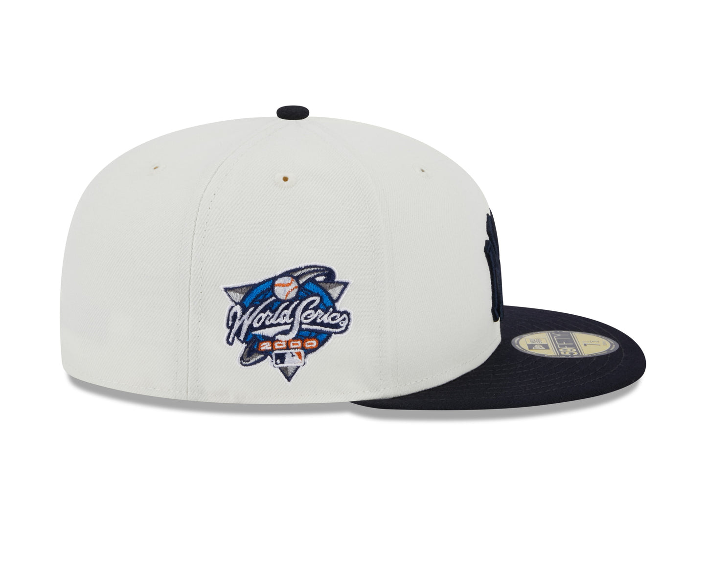 New York Yankees 2000 World Series Cream/Navy New Era Retro 59FIFTY Fitted Hat Official Team Hat Sports Fan Cap