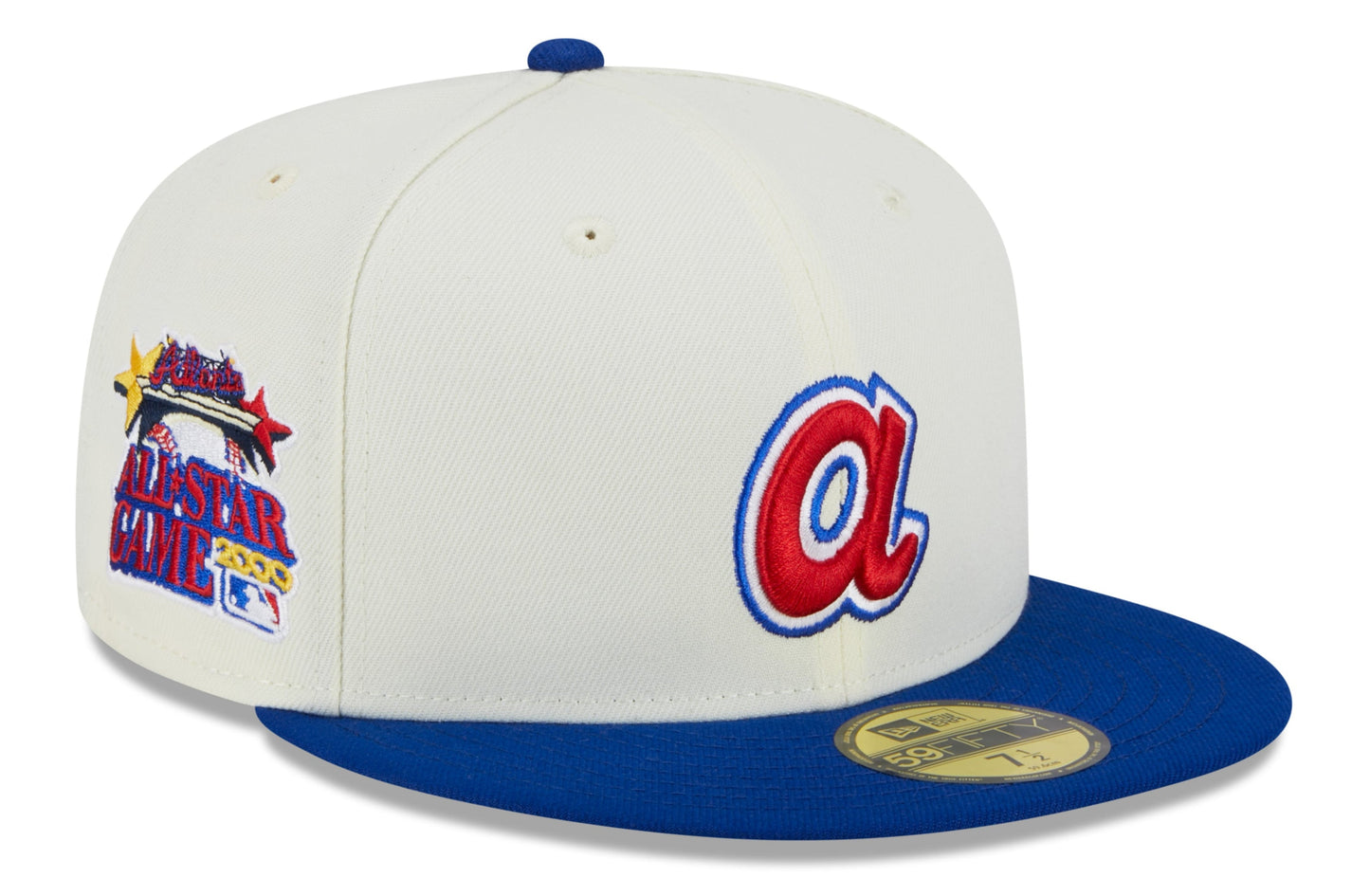 Atlanta Braves 2000 All Star Game Cream/Royal New Era Retro 59FIFTY Fitted Hat Official Team Hat Sports Fan Cap
