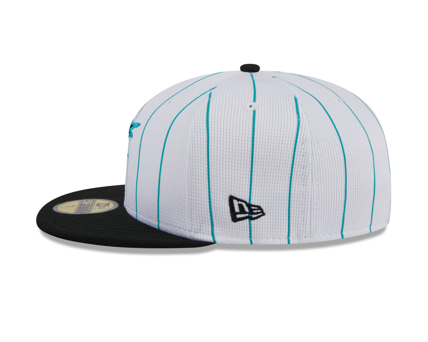 Men's Miami Marlins White 2024 Batting Practice 59FIFTY Fitted Hat Official Team Hat Sports Fan Cap